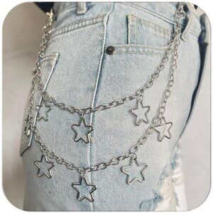 ⭐Star Pants Chain | Silver Jean Chain | Trendy Streetwear Accessory